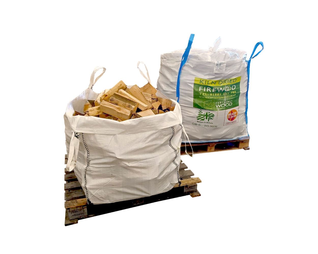 Kiln Dried Logs Firewood Bulk Bag 0.6m3 25cm London Lawn Turf