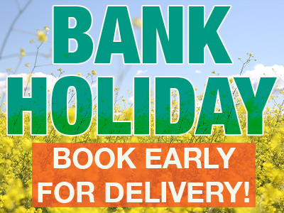 message to customers to book early for Bank holiday 